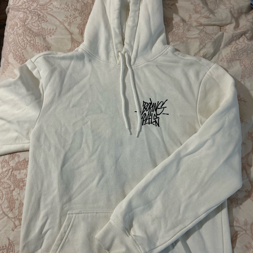 White Hoodie with Graphic Print